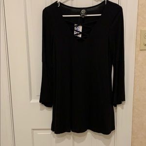 Long Sleeve Black Tunic Shirt